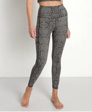 Varley Let's Go High Snakeskin Print Leggings Athleisure Running size L
